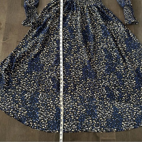 Nanette Lepore High‎ Low Smocked Dress Blue Black Size 10 - Picture 7 of 11